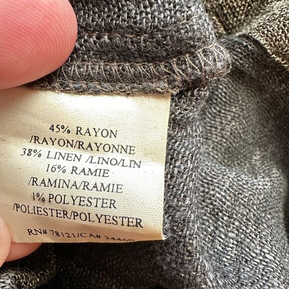 Eileen Fisher Green Linen & Rayon Straight Cropped Lightweight Pants Size S - Picture 8 of 8